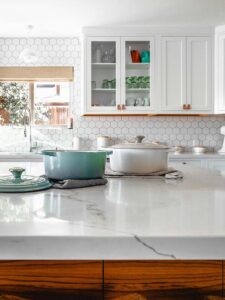 Plan de travail effet marbre