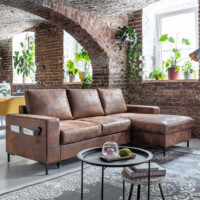 canapé en cuir vielli