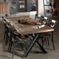 table et chaises bois et métal