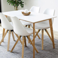 table et chaises blanc et bois